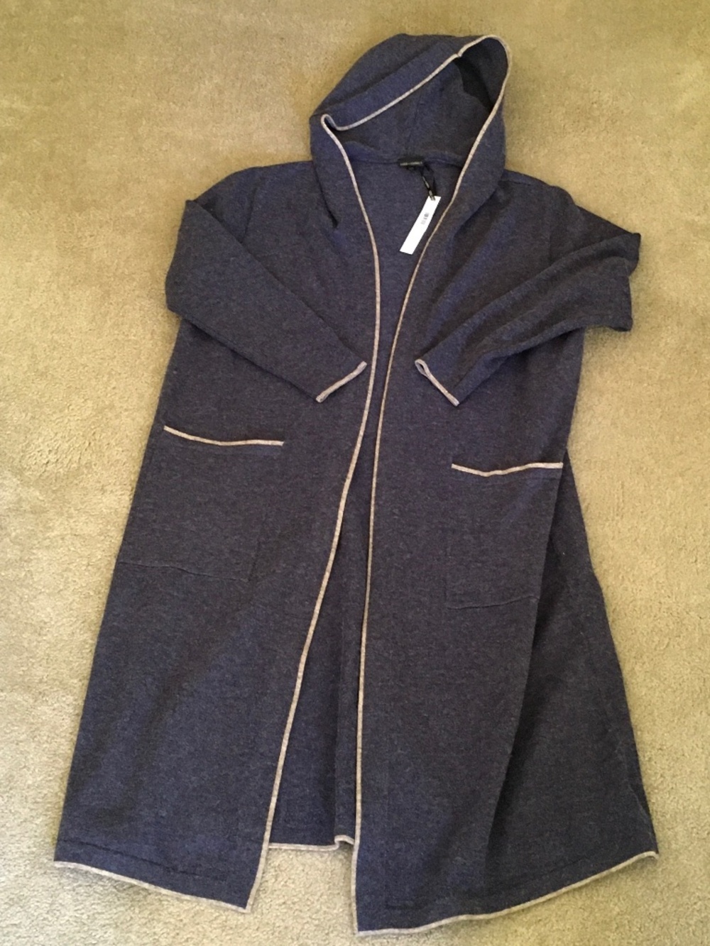 Coco + Carmen long cardigan sweater size L/XL heathered navy